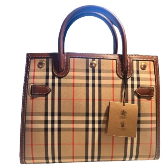 Burberry Small Vintage Check Two Handle Title Bag in Archive Beige. - Picture 1 of 12